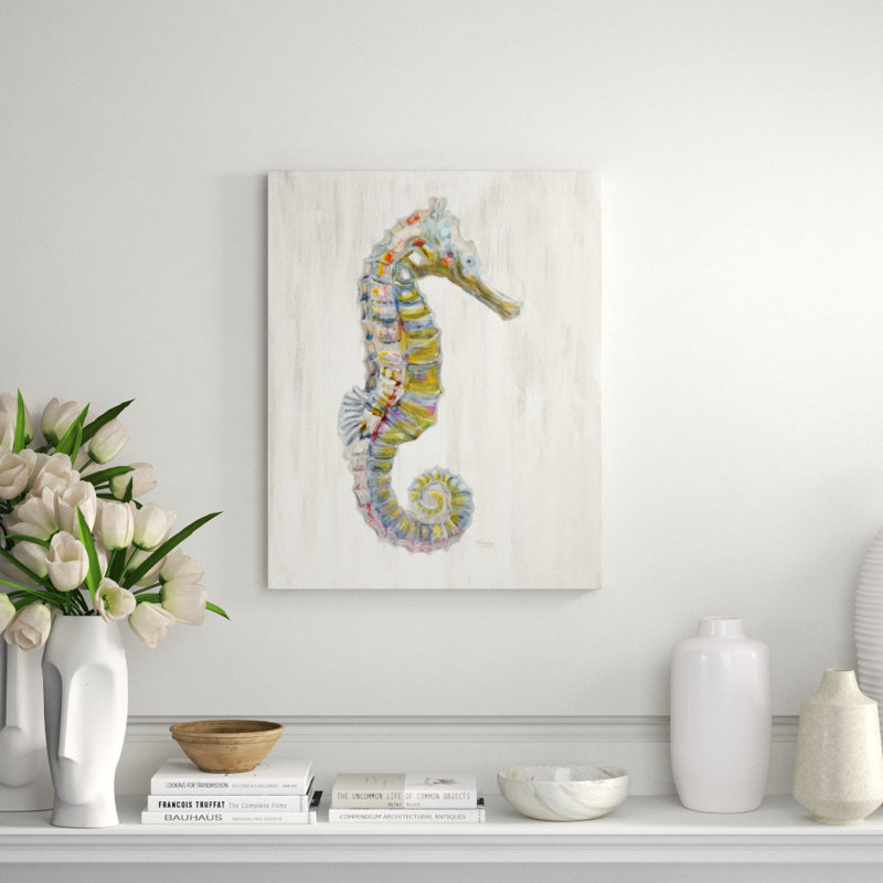 Seahorse Right Print by JP Kilkenny, 24" W x 30" H x 1.5" D, Glass Coat
