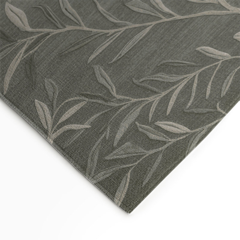 Tapis d'intérieur et d'extérieur gris Botanical, Rectangle 9 pi x 12 pi