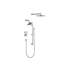 Système de douche double à 3 fonctions avec pluie, tête réglable et baguette manuelle (valve incluse)-113407345