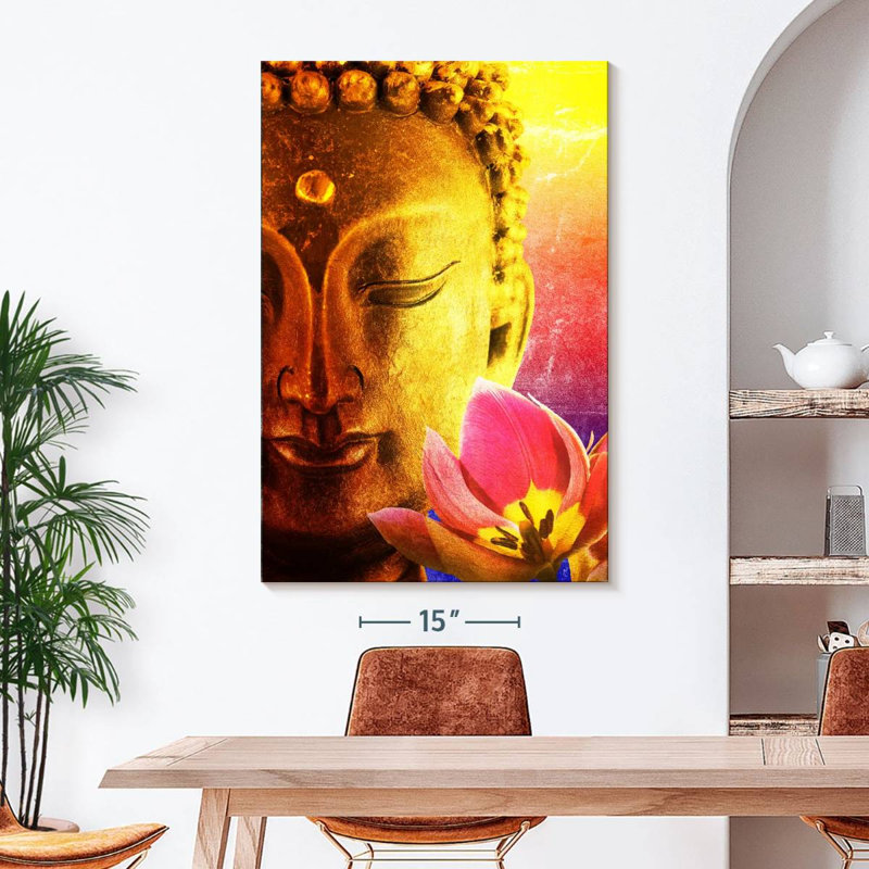 Superbe impression sur toile de Bouddha, H 48 po x l 32 po x P 1,25 po