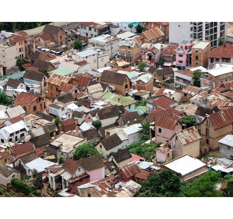Madagascar Rooftops, 14" H x 18" W