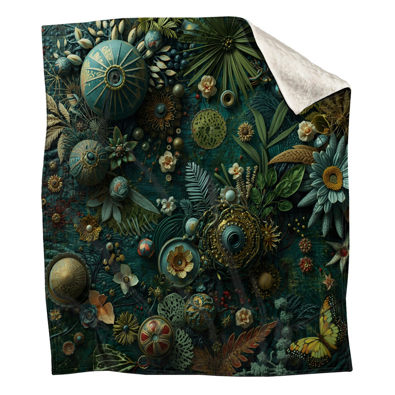 Couvertures de collage botanique complexes, L 60 po x H 80 po