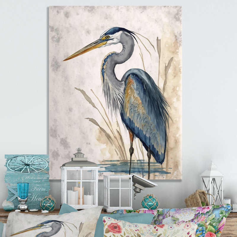 - Décoration murale en métal Heron animaux, H 20 po x l 12 po