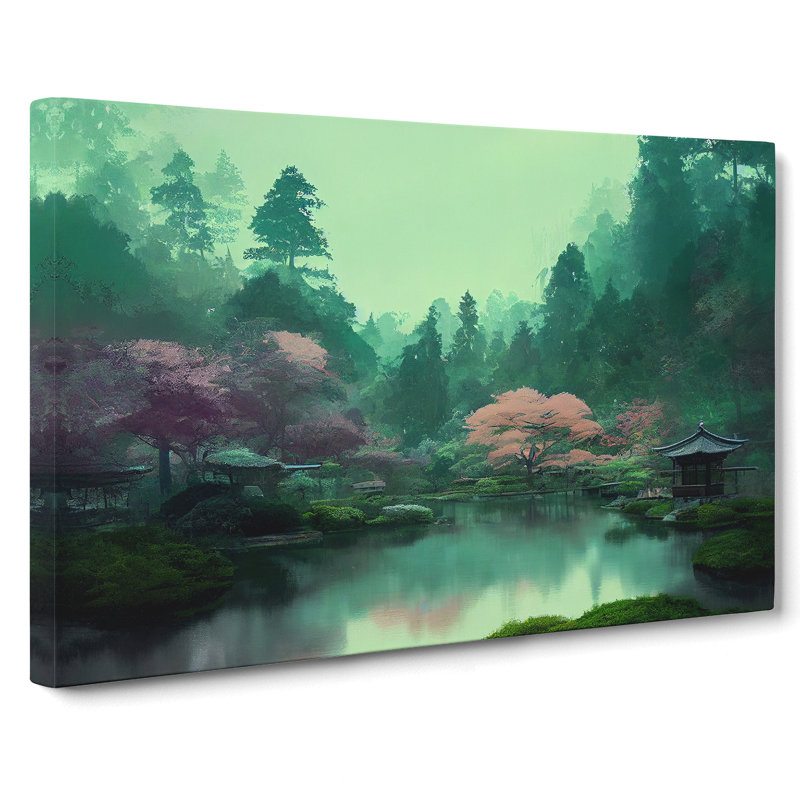 Japanese Garden Pond Vol.4 - Wrapped Canvas, 50cm H x 76cm W x 3cm D