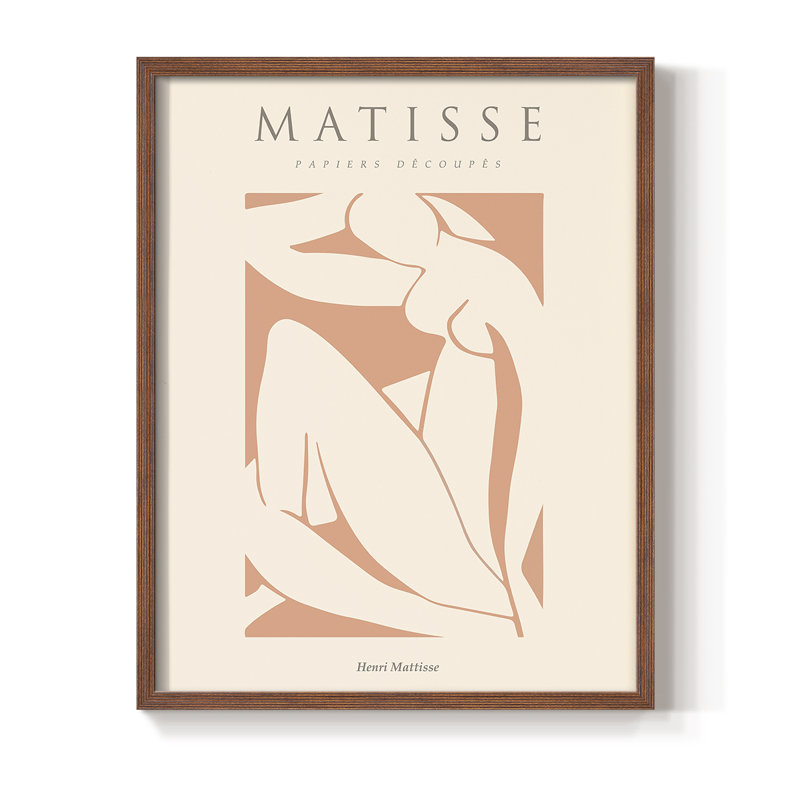 Matisse C, reproduction encadrée - bois massif, Brun, H 28 po x l 22 po