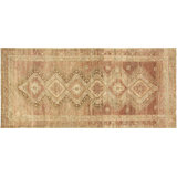 One-of-a-Kind Hand-Knotted 1960s 5'7" x 12'4" Runner Wool Area Rug in Brown/Beige