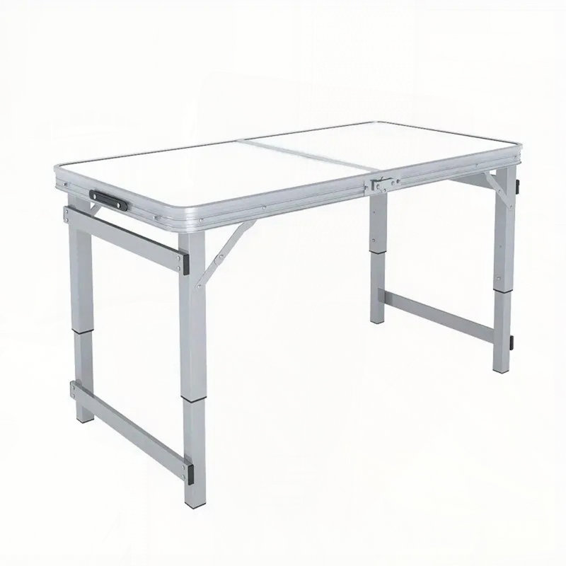 Table de camping pliante pour patio avec plateau rectangulaire, structure en aluminium