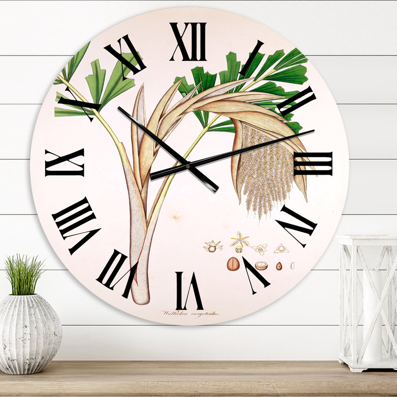 Vintage Plant Life XV - horloge murale campagnarde, Surdimensionné