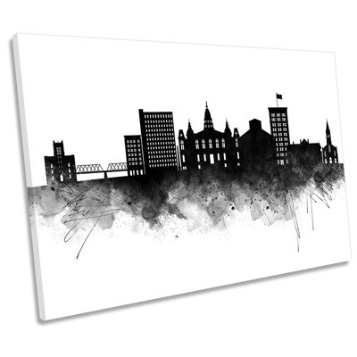 Lafayette City Skyline - Wrapped Canvas Print