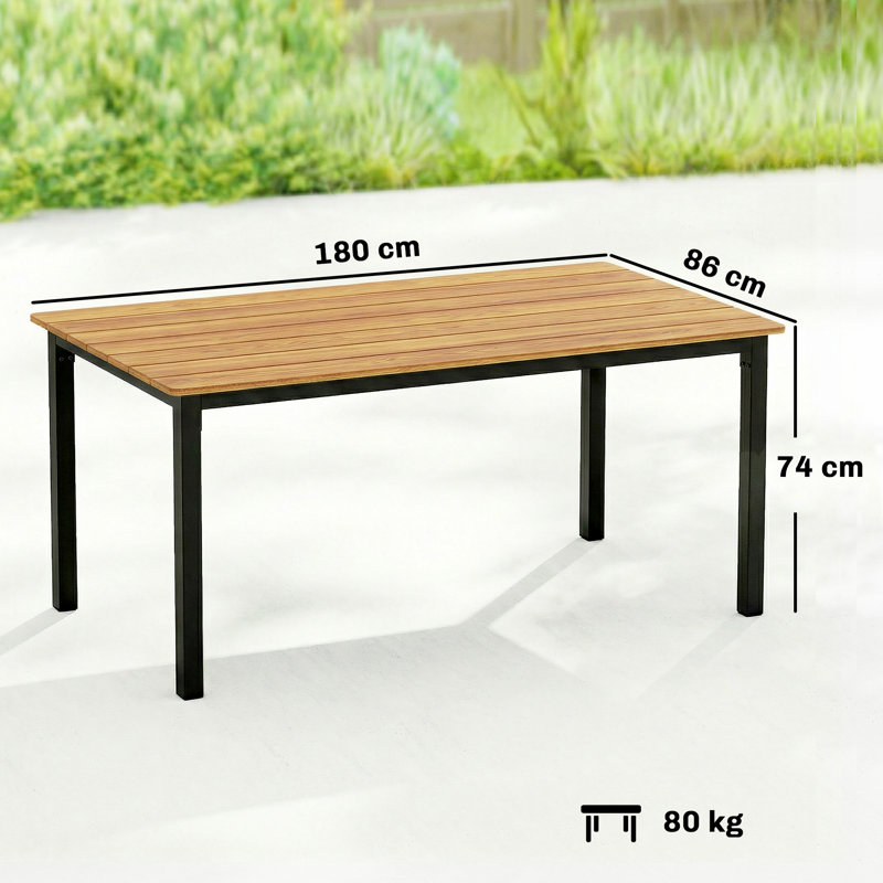 Outsunny Garden Dining Table for 6-8 Person Rectangular 180 x 86 cm, Brown