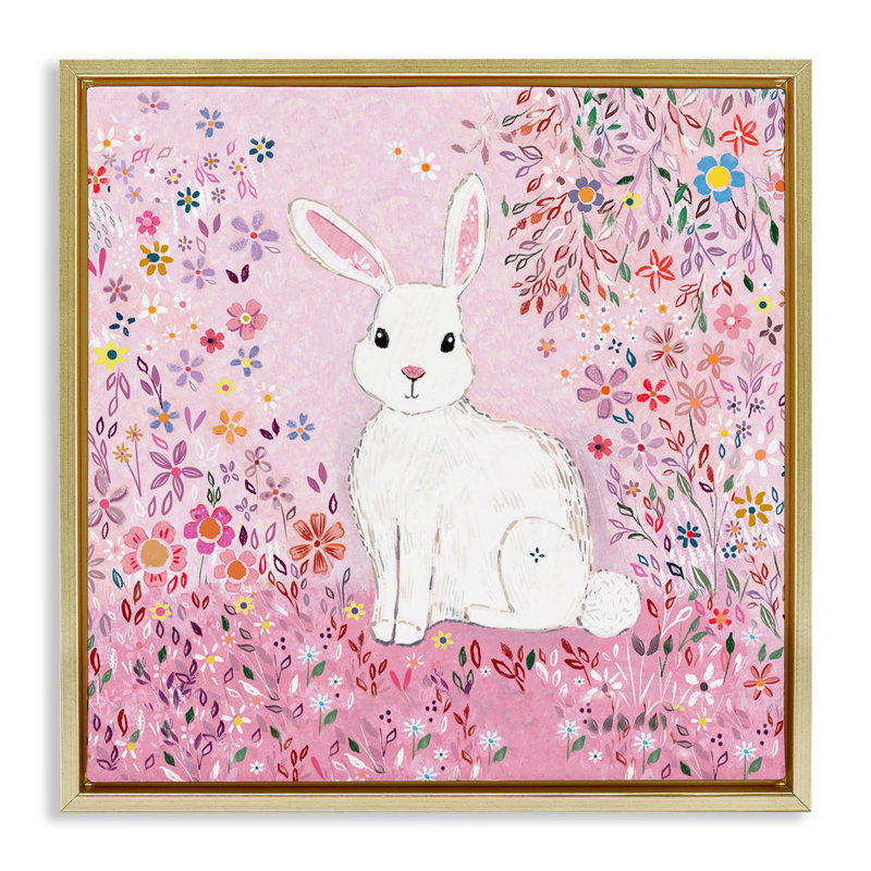 Cadre flottant Playful Flopsy, H 18 po x l 18 po, Cadre flottant métallique doré
