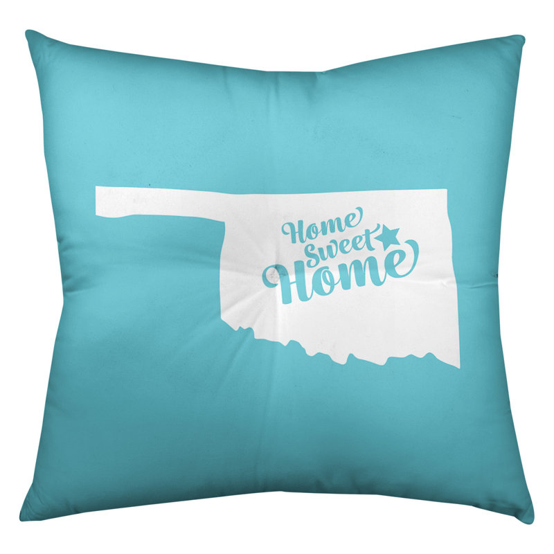 Coussin Sweet Home, 30 po x 30 po, Bleu sarcelle, Tulsa