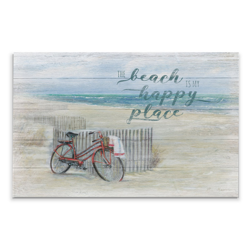 « beach happy place », reproduction, H 8 po x l 12 po x P 1,5 po, Toile tendue
