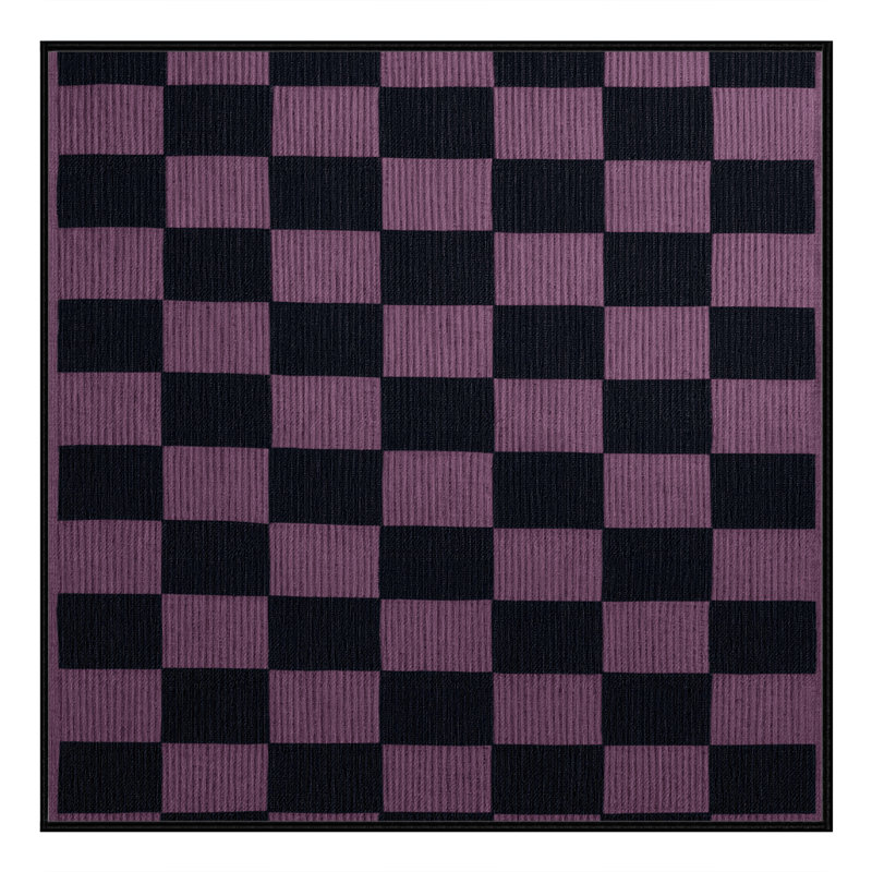 Tapis gris à carreaux lavable à la machine, Carré 8 pi