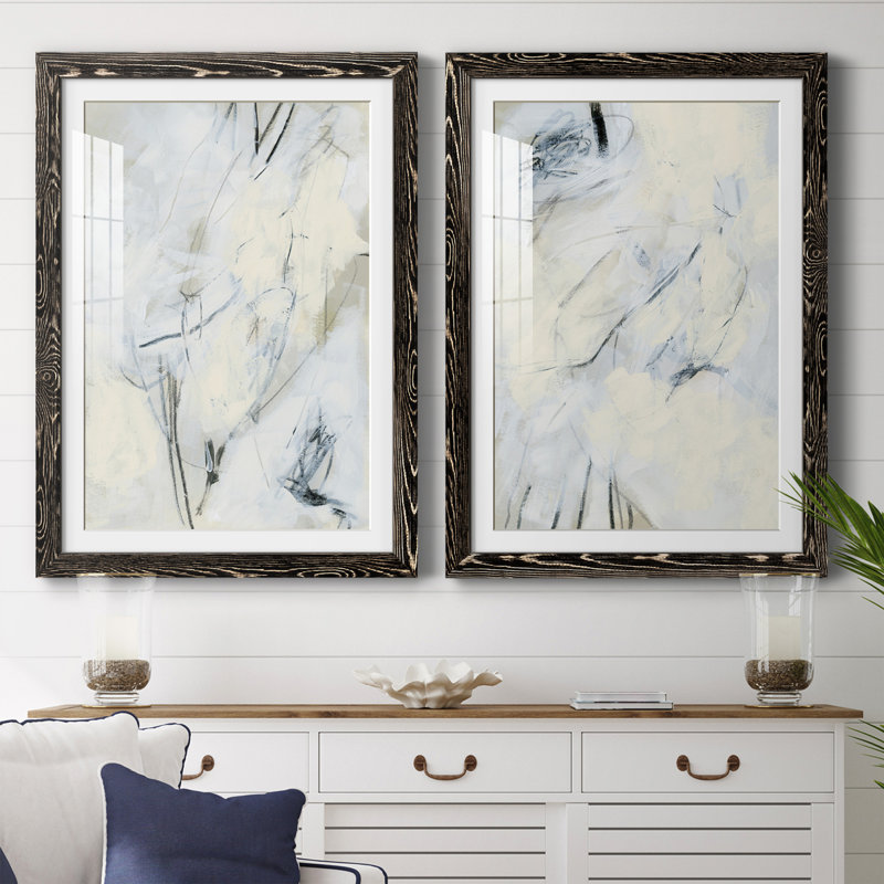 Liminal Space I - ensemble de 2 peintures encadrées, H 43,5 po x l 31,5 po x P 1 po, Cadre noir