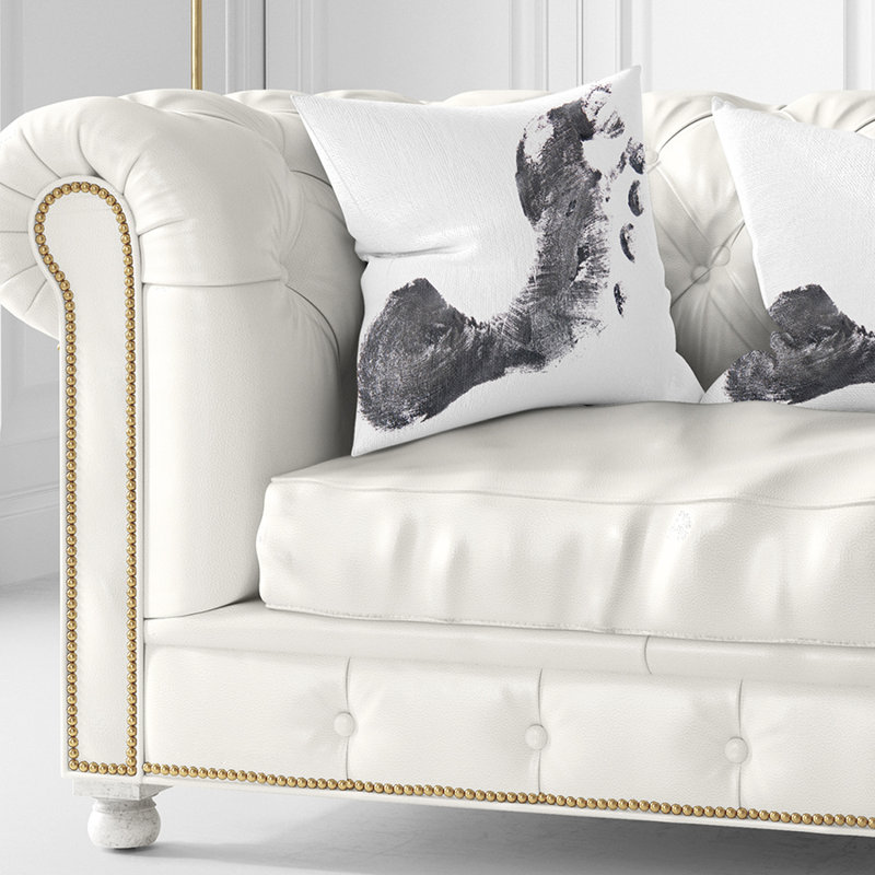 Motif noir et blanc - Coussin imprimé portrait, 16 po x 1 po, Coussin décoratif