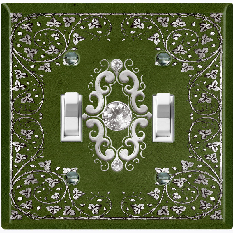 Patterned 2 - Gang Toggle Light Switch Standard Wall Plate