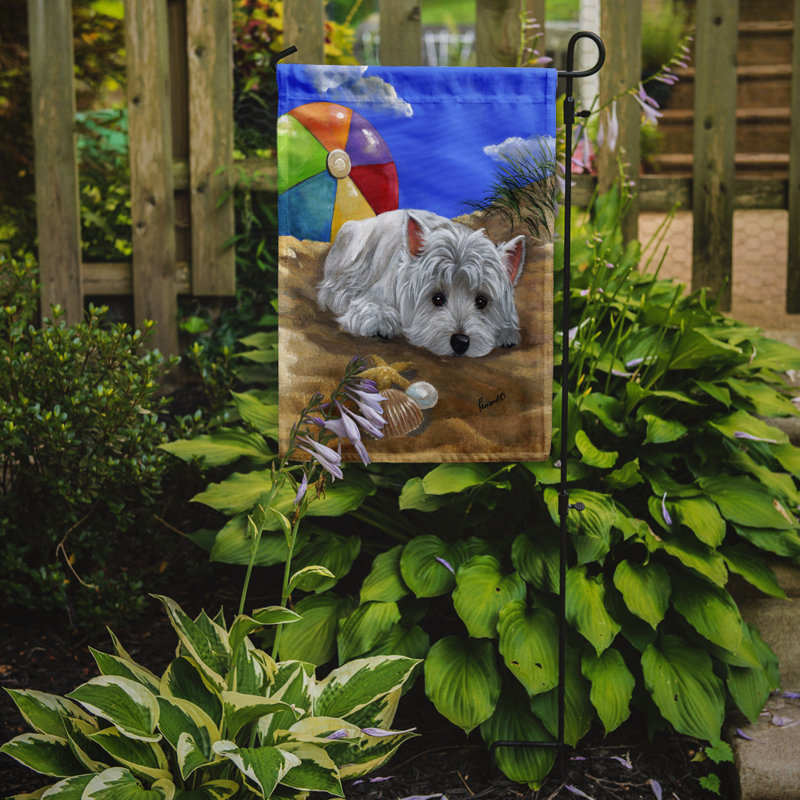 Drapeau de jardin en polyester à 2 côtés Graziello Bichon Frise Do It Better 1 x 0,11 pi, Westie bébé de plage
