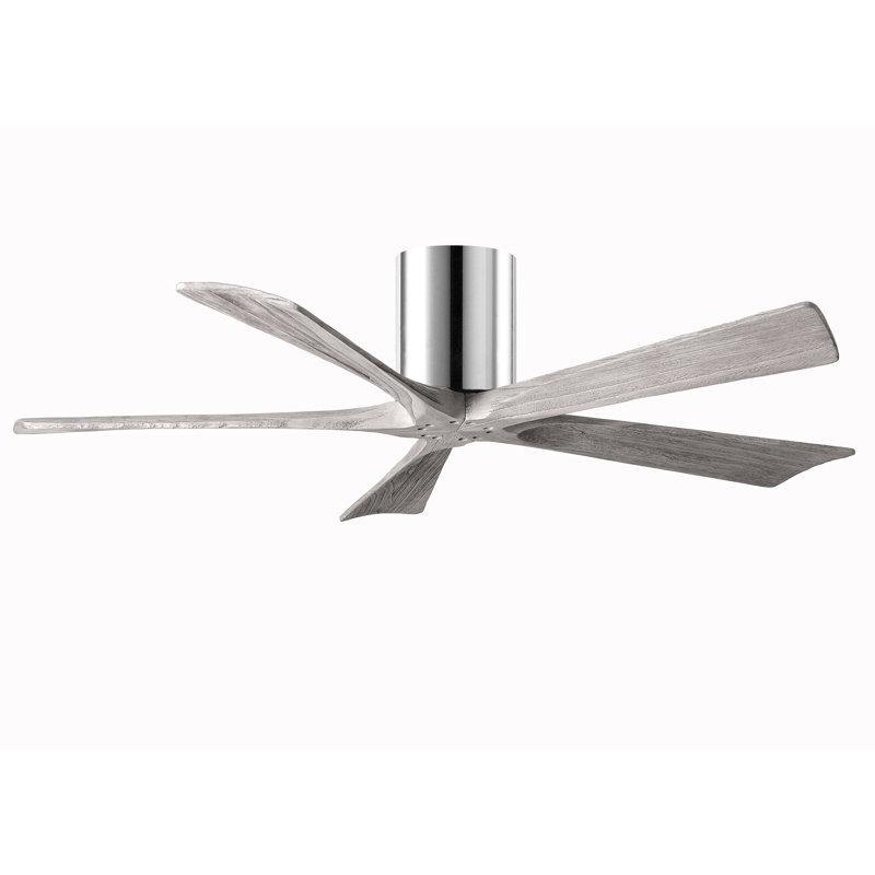 Ventilateur à pales encastré 5 pales Irene, 52", Chrome poli, Ton bois de grange