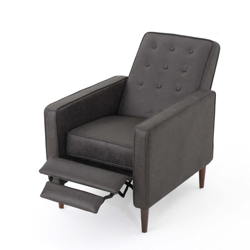 Canapé inclinable en tissu Mid-Century, Microfibre ardoise / microsuède