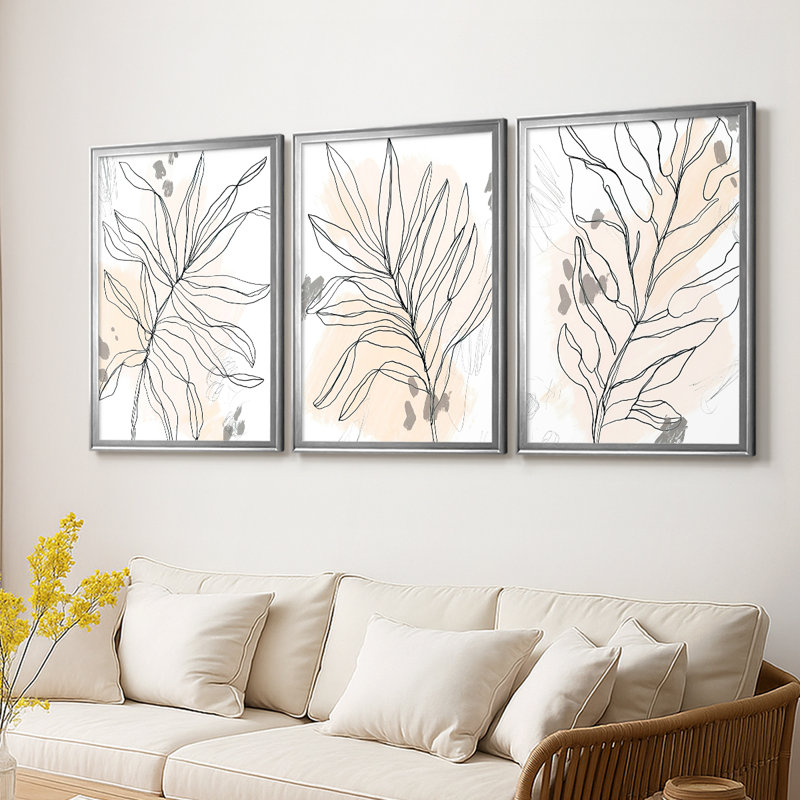 Palm S Carnaval I - Toile tendue avec châssis encadré - 3 pièces, H 19 po x l 27 po