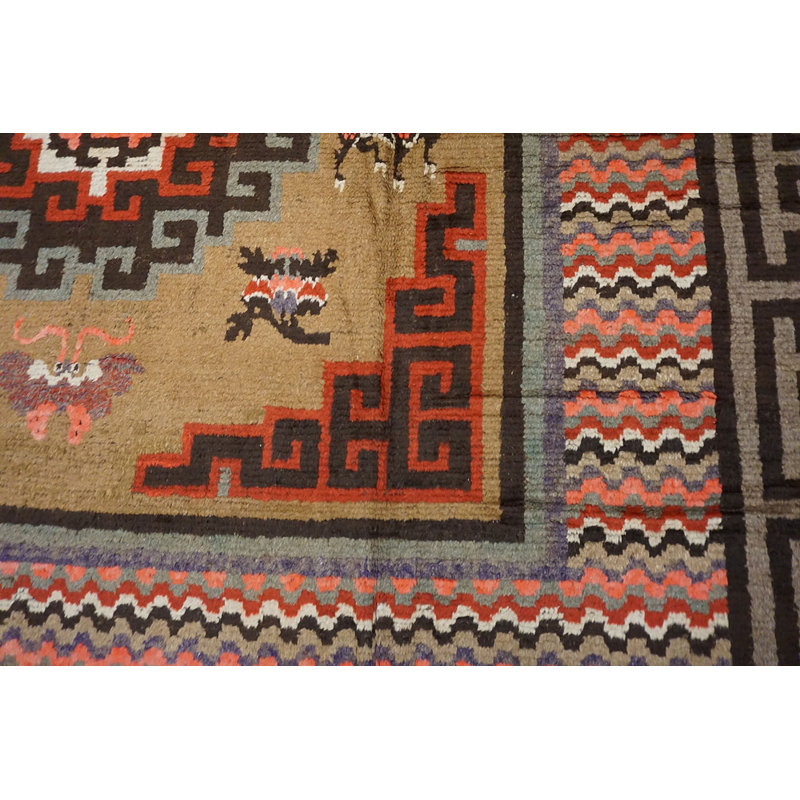 Tapis mongolien de forme carrée au début du 20e siècle