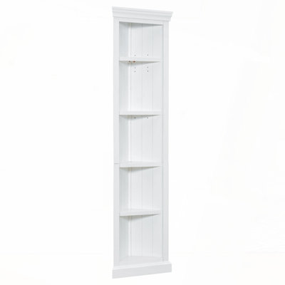 Bibliothèque d'angle à 5 niveaux avec éclairage à DEL, étagère de rangement sur pied, présentoir de plante ouverte