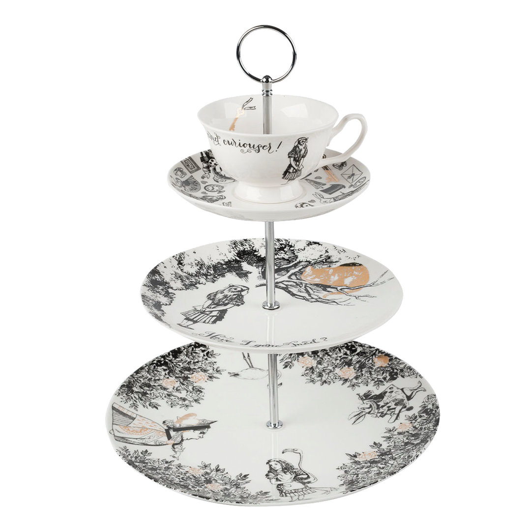 Alice in Wonderland Ceramic Tiered Stand