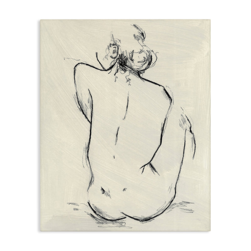 Toile d'étude assise nue, conception par Chloe Elliot, H 30 po x l 24 po