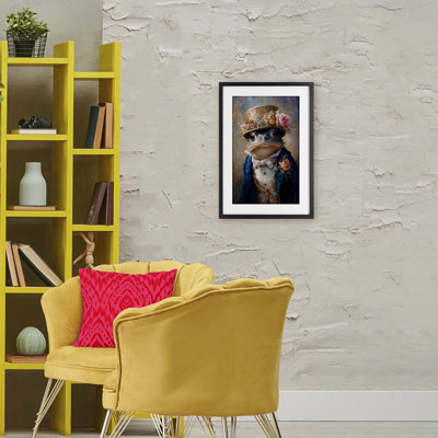 Victorian Toad Portrait Framed Print Under Glass, design by Wumples
