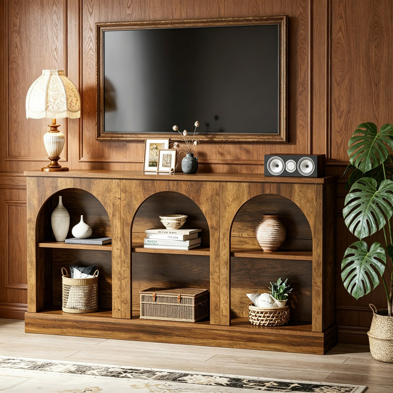 62.99 Inch Storage TV Unit Industrial Farmhouse, Multi-Use Hall Console Table, Sofa Back Table for Entrance