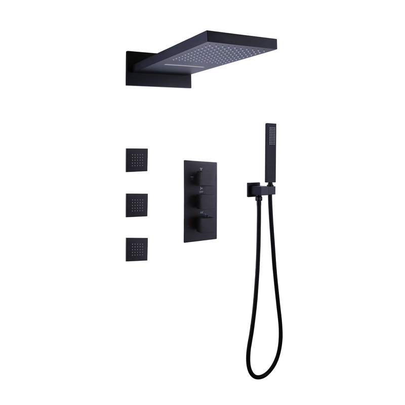 All-In-One Kit with Rough in-Valve, Matte Black