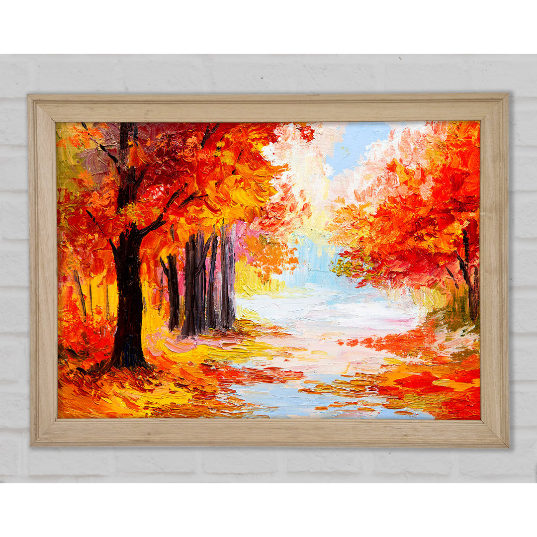 Autumn Orange Path - Einzelner Bilderrahmen Kunstdrucke