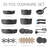Carote-24 Pieces Nonstick Cookware Set With Detachable Handles, Oven/dishwasher Safe, Grey
