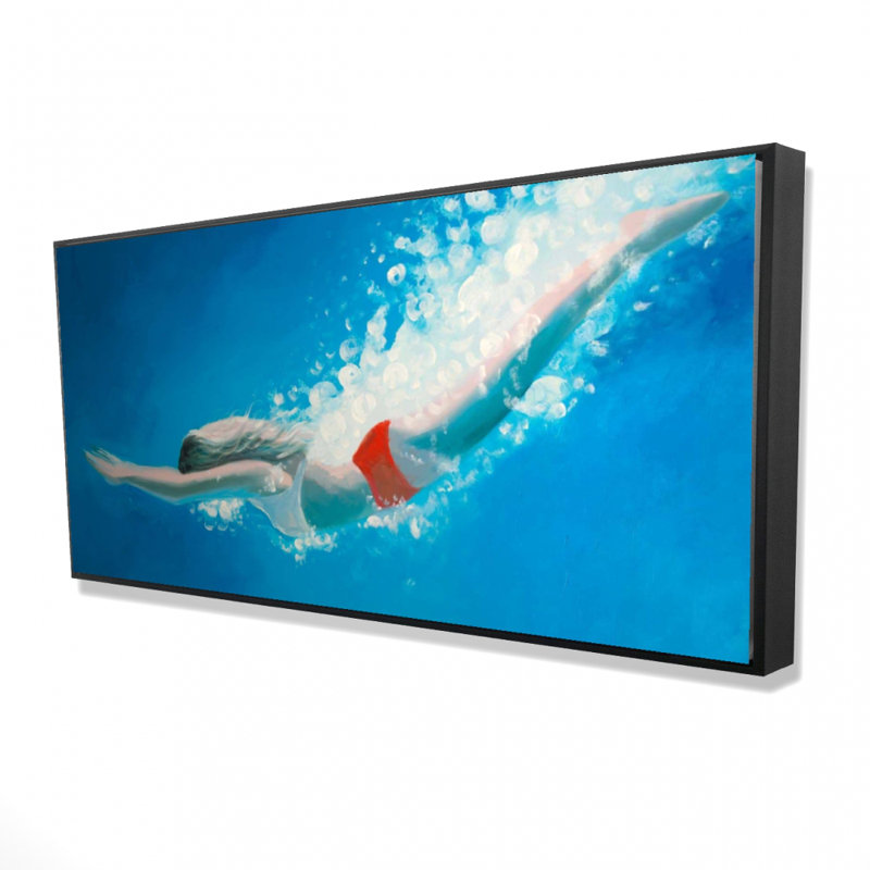 Diving Jump - Modern Woman, reproduction d'art sur toile encadrée