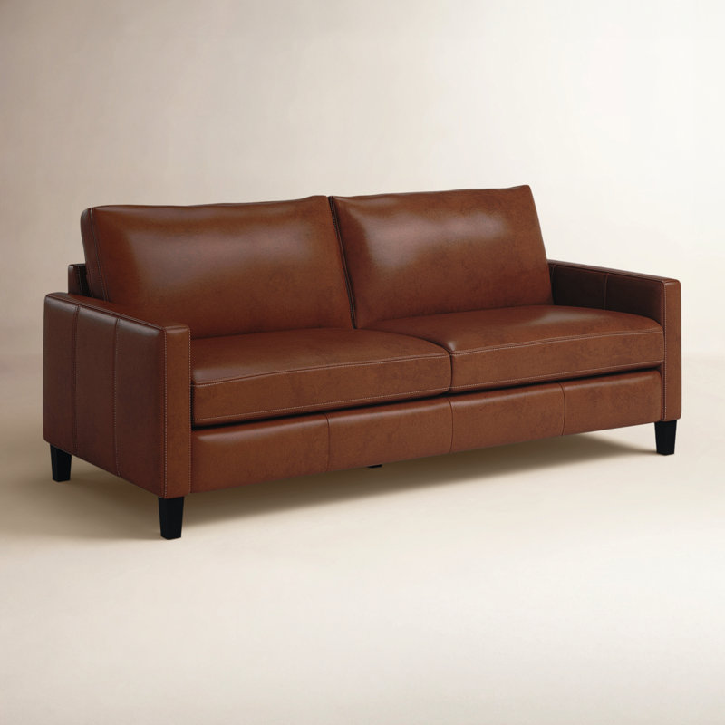 Portland 81" Top-Grain Leather Sofa