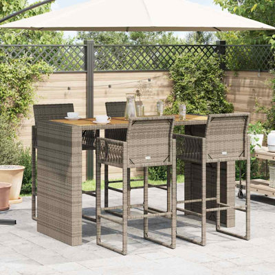 Brayden Studio Bar Set with Wicker/Rattan Frame