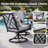 5-Piece Patio Dining Set – 38" Round Table + 4 Swivel Rocking Chairs
