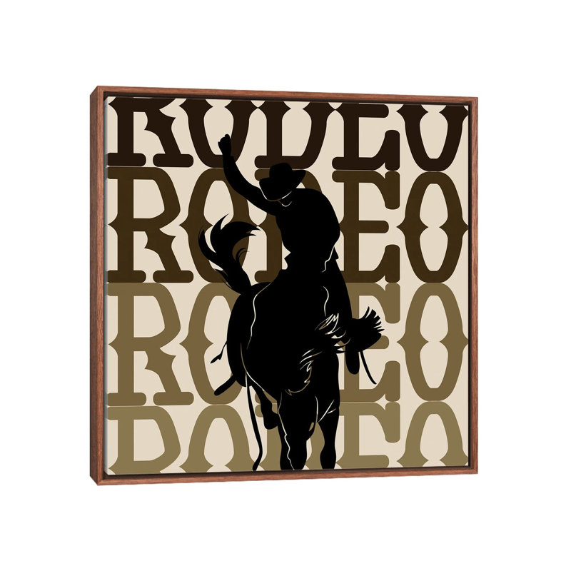 Rodeo 1 Piece Wall Art on Canvas, 45.72 cm H x 45.72 cm W x 4.445 cm D, Classic Wood
