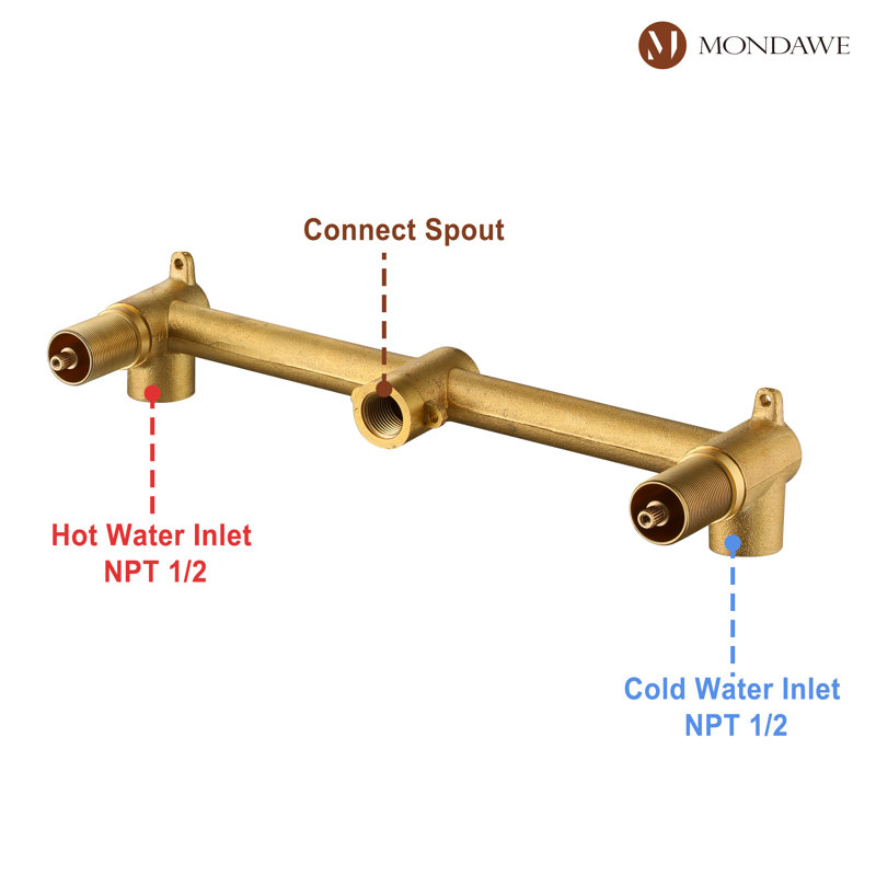 Wall Mounted Optional 2-handle Bathroom Faucet, Gold