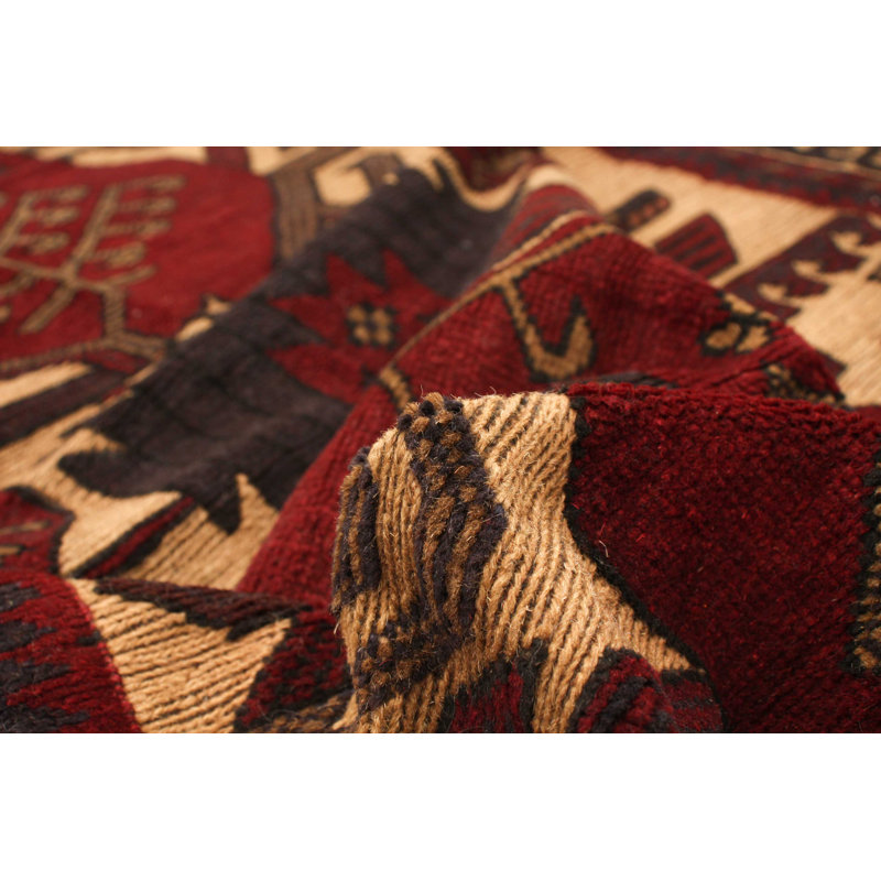 Tapis de zone one-of-kind-noué la 2010 rouge tadjik 3 pi 11 po x 6 pi zone de laine 3 po Westbrooke