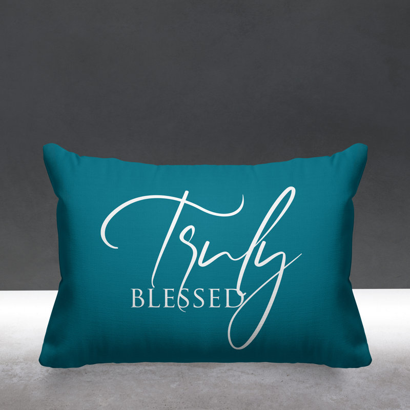 Aspire Truly Blessed Outdoor Rectangular Pillow Cover & Insert, Turquoise