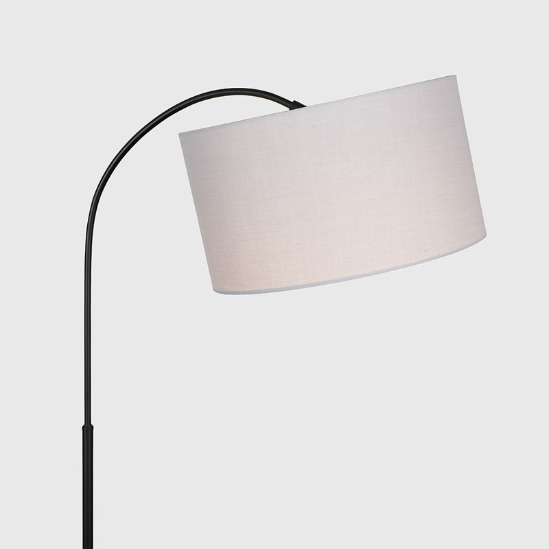 Domani 143cm Gloss Arched Floor Lamp, Grey