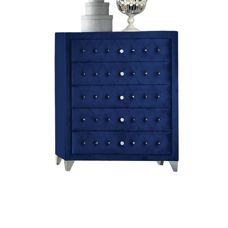 Commode à cinq tiroirs, Bleu