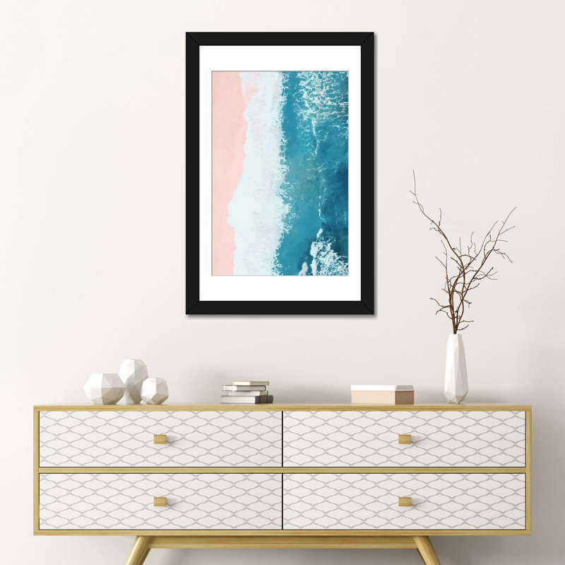 « seulement beachy », impression sur toile tendue, H 24 po x l 16 po x P 1 po, Papier d'art encadré noir, Blanc