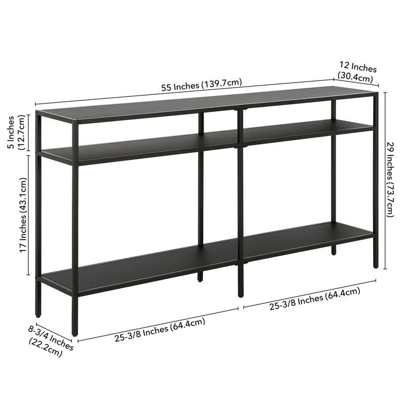 Console Table, Blackened Bronze, 73.7 H x 139.7 W x 30.4 D cm