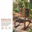 Ensemble 2 pièces de chaises berçantes de patio en bois d'acacia et en osier - Bascules d'extérieur brun foncé avec base berçante courbée, capacité de 400 lb - Chaises de jardin confortables pour la cour, le balcon ou la piscine-127328250
