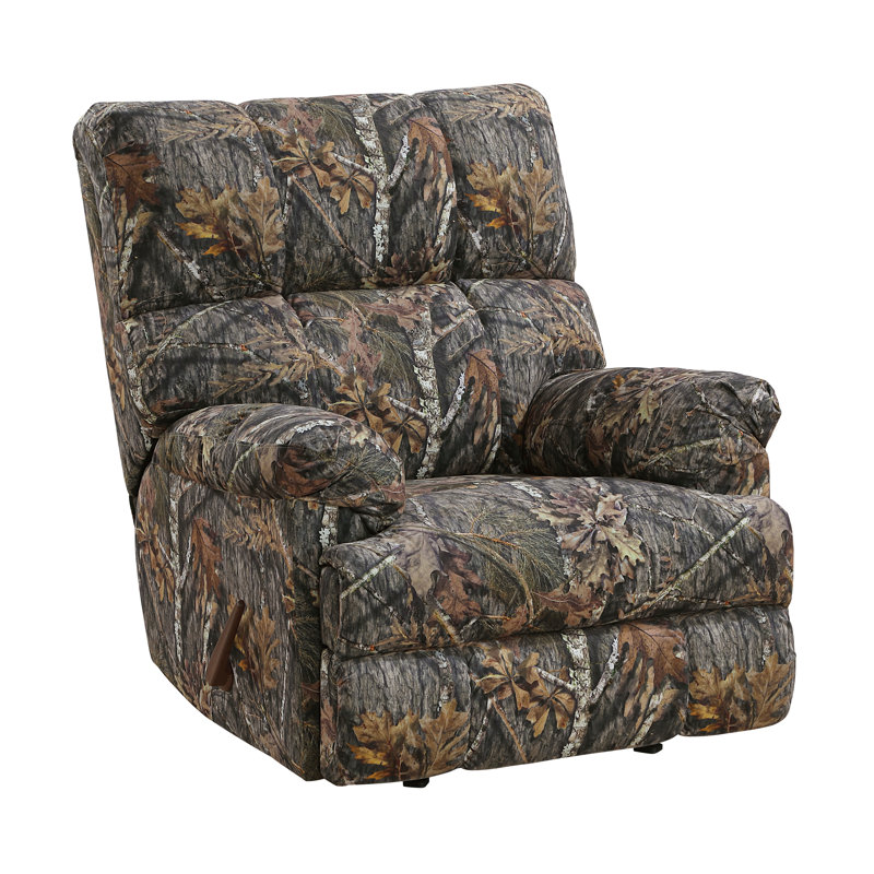 Fauteuil inclinable à bascule en bois massif et microfibre camouflage