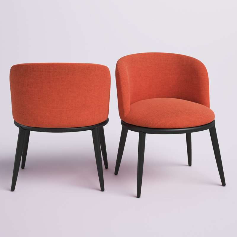 Swayzee Fabric Dining Chair with Iron Legs, Red