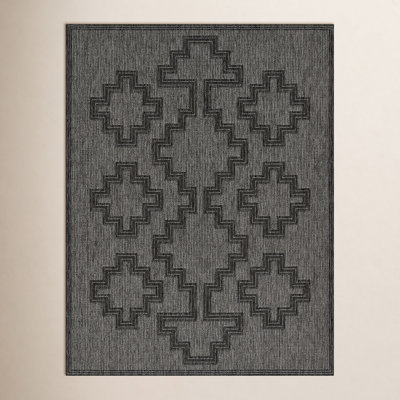 Ava Charcoal Moroccan Outdoor Rug